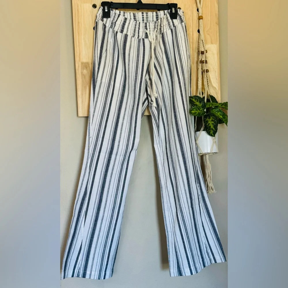 Roxy Size XL Women's Yarn Dye Pant Mood Indigo Oceanside 211 Stripes NWT - Picture 7 of 8